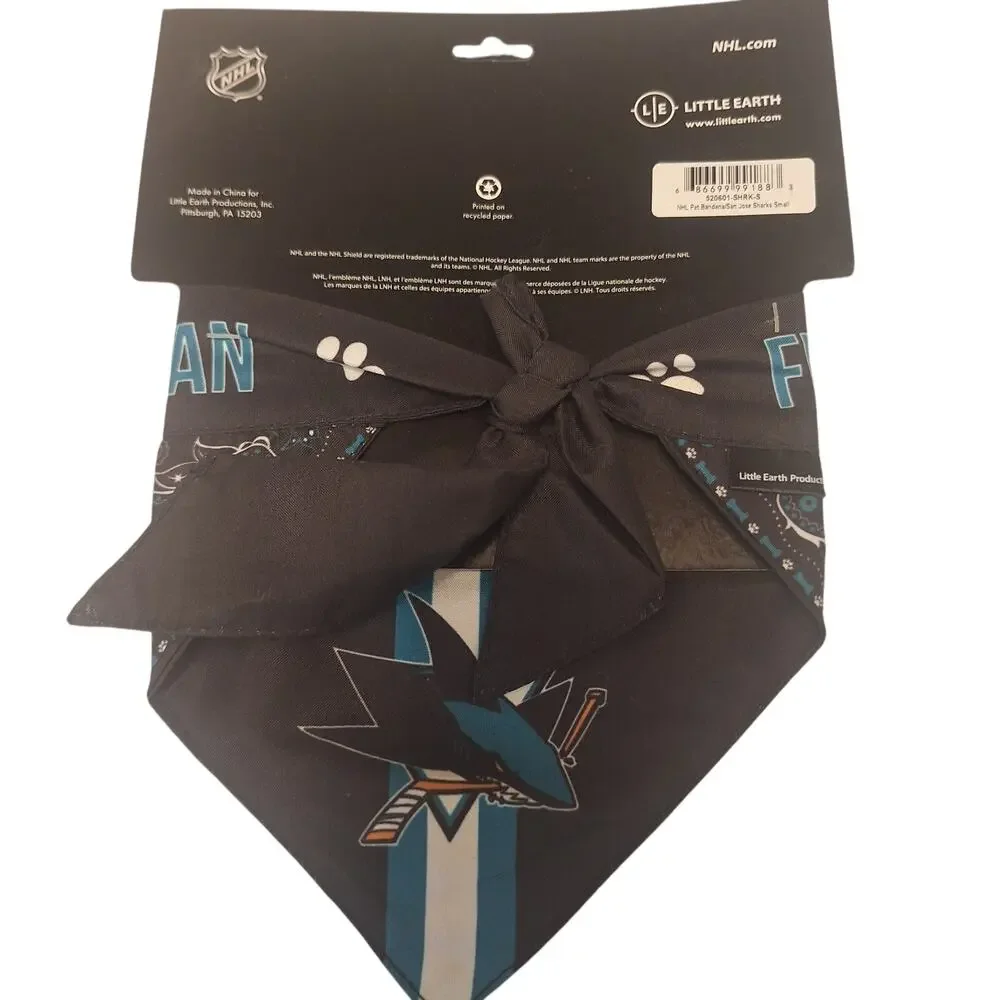 NHL San Jose Sharks Furocious Sharks Fan Pet Bandana (Small)